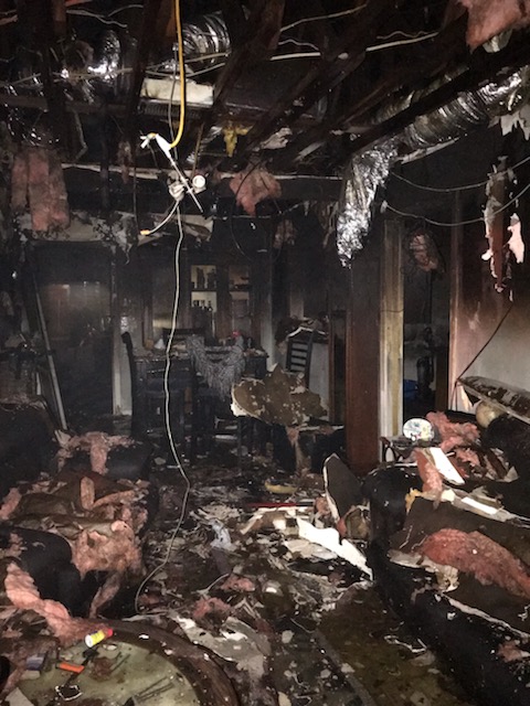 Damage from the fire at 100 block of Alice Street