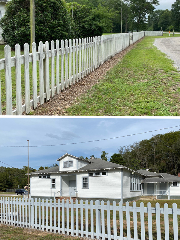 Before and after photos of renovations at Davisville Community Center recently completed by Escambia County Facilities Management.