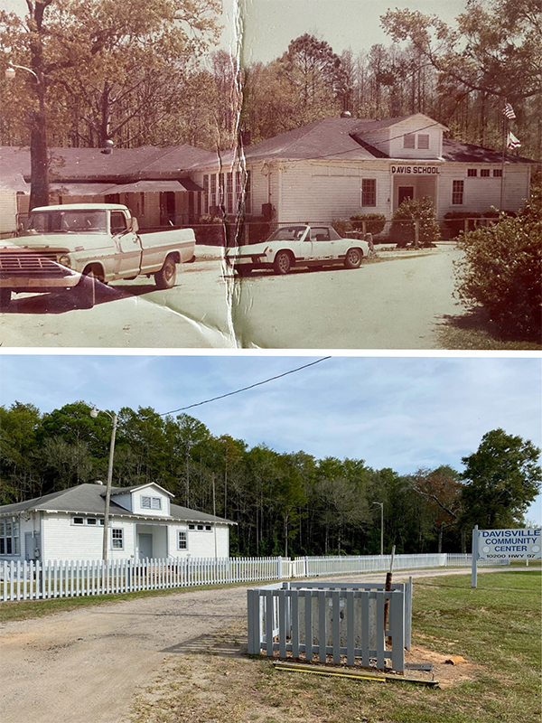 Before and after photos of renovations at Davisville Community Center recently completed by Escambia County Facilities Management.