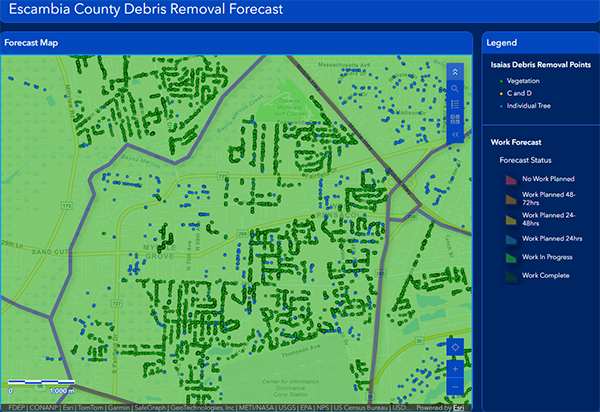 Debris removal map 