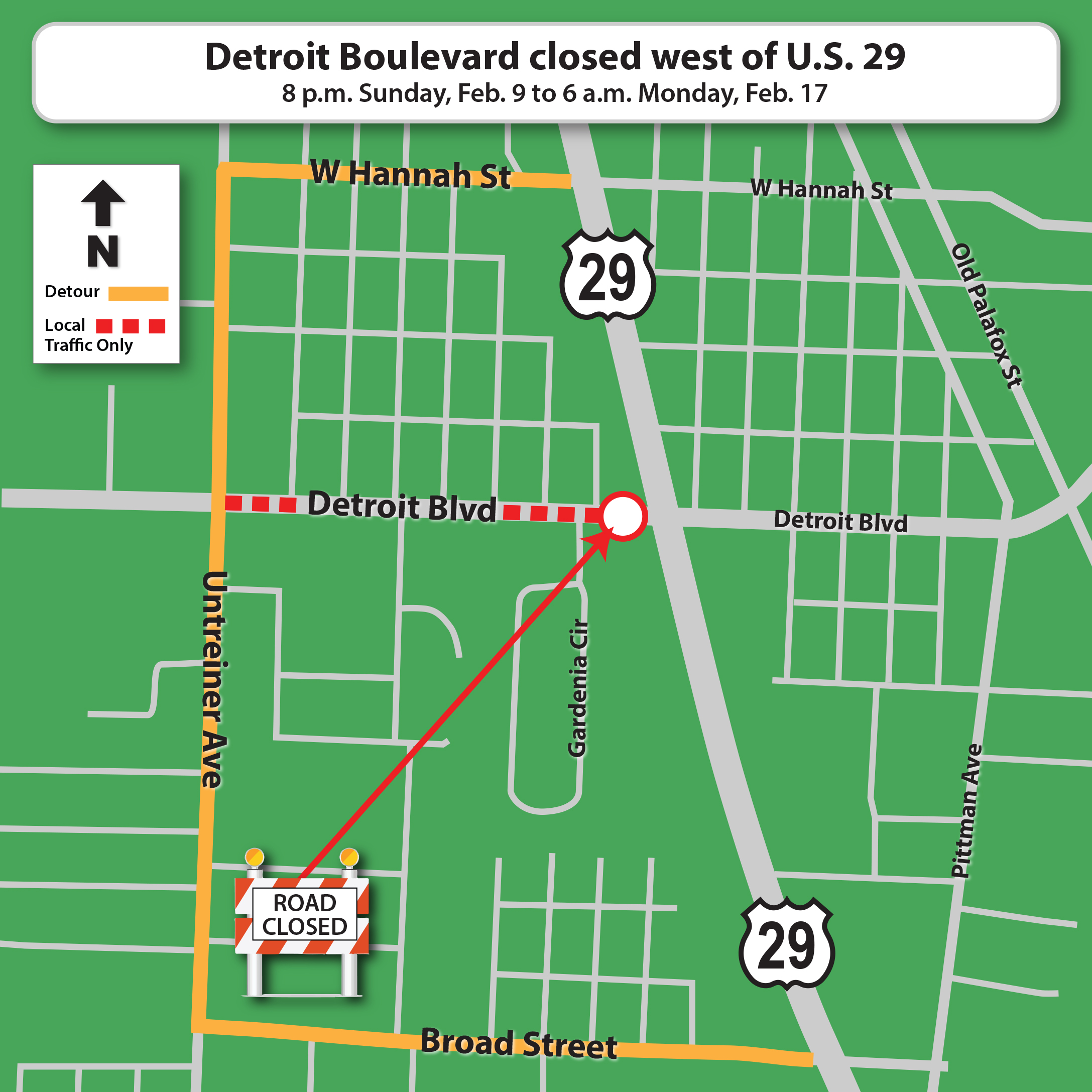 Detroit Blvd Detour_Feb 9 2020