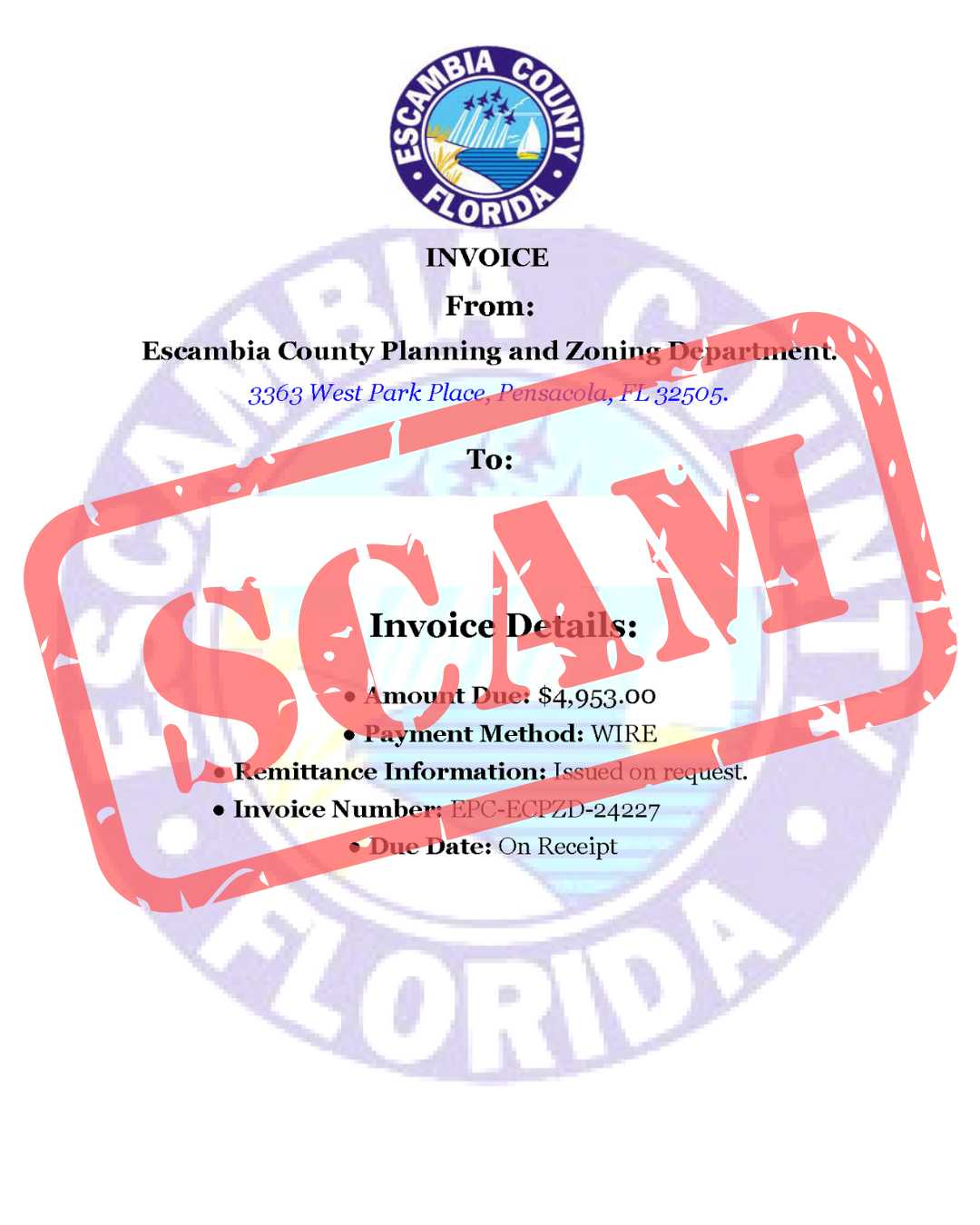 Image of a scam alert