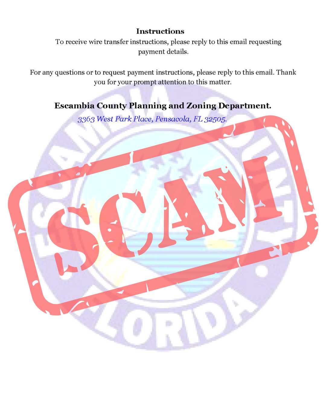 Image of a scam alert