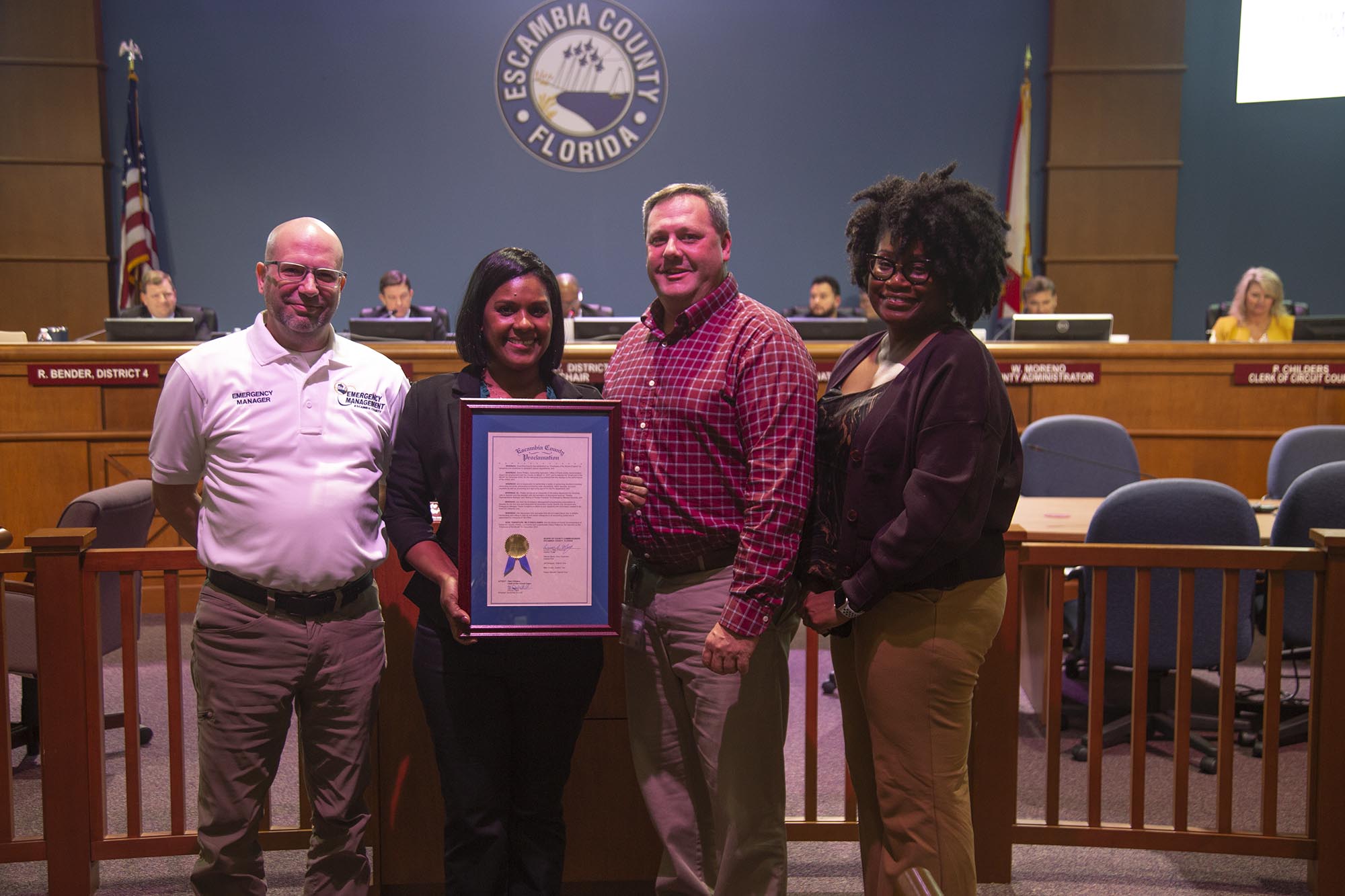 Picture of Diana Phillips with the Public Safety administration staff