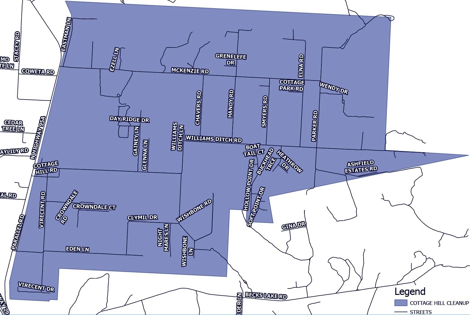 District 5 Cottage Hill Cleanup Map