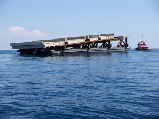 Bridge material artificial reef deployment Bridge material artificial reef deployment