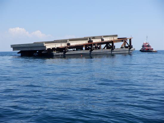 Bridge material artificial reef deployment 