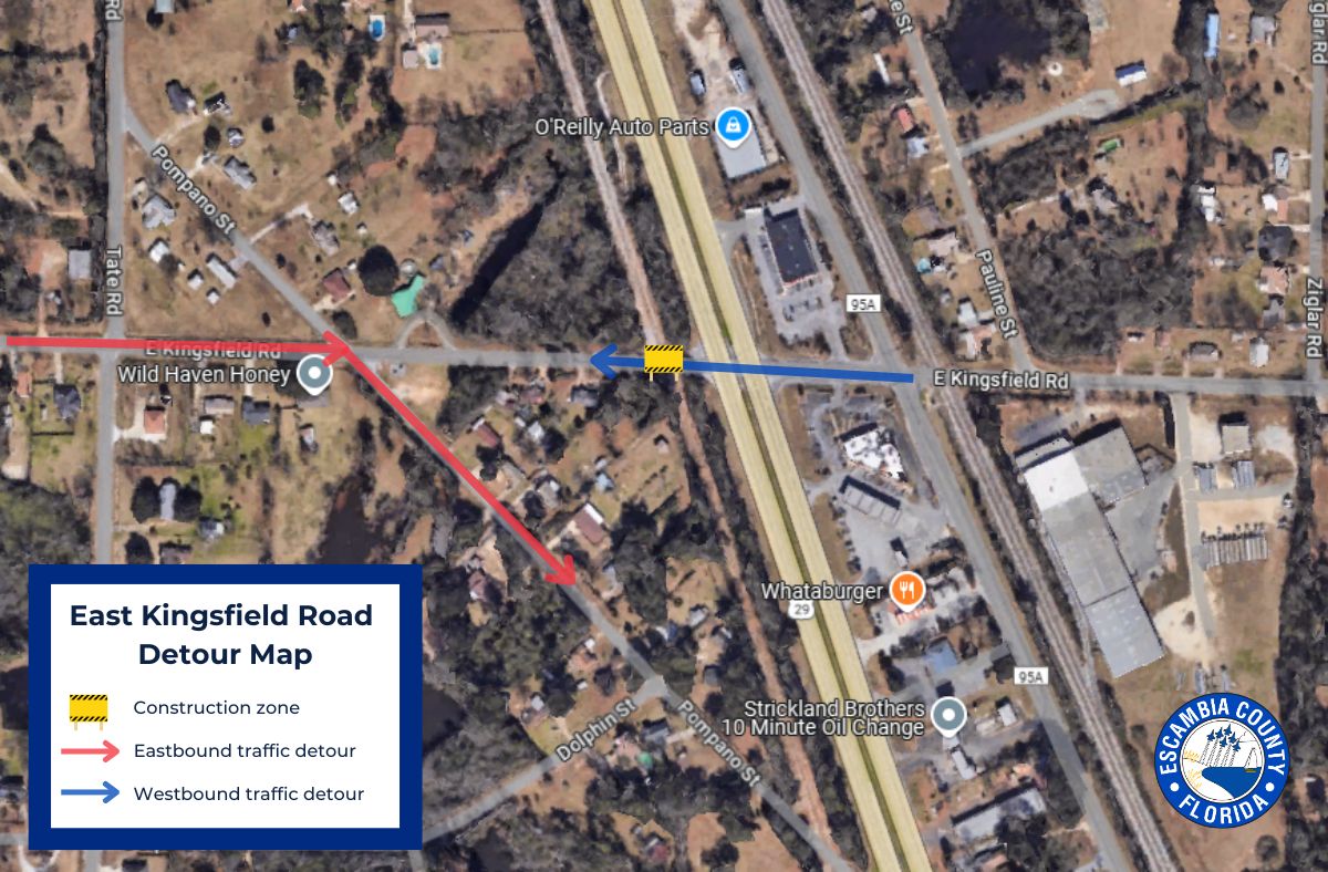 East Kingsfield Road Detour Map