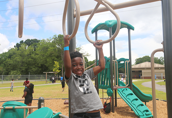 A child on the Ebonwood playground