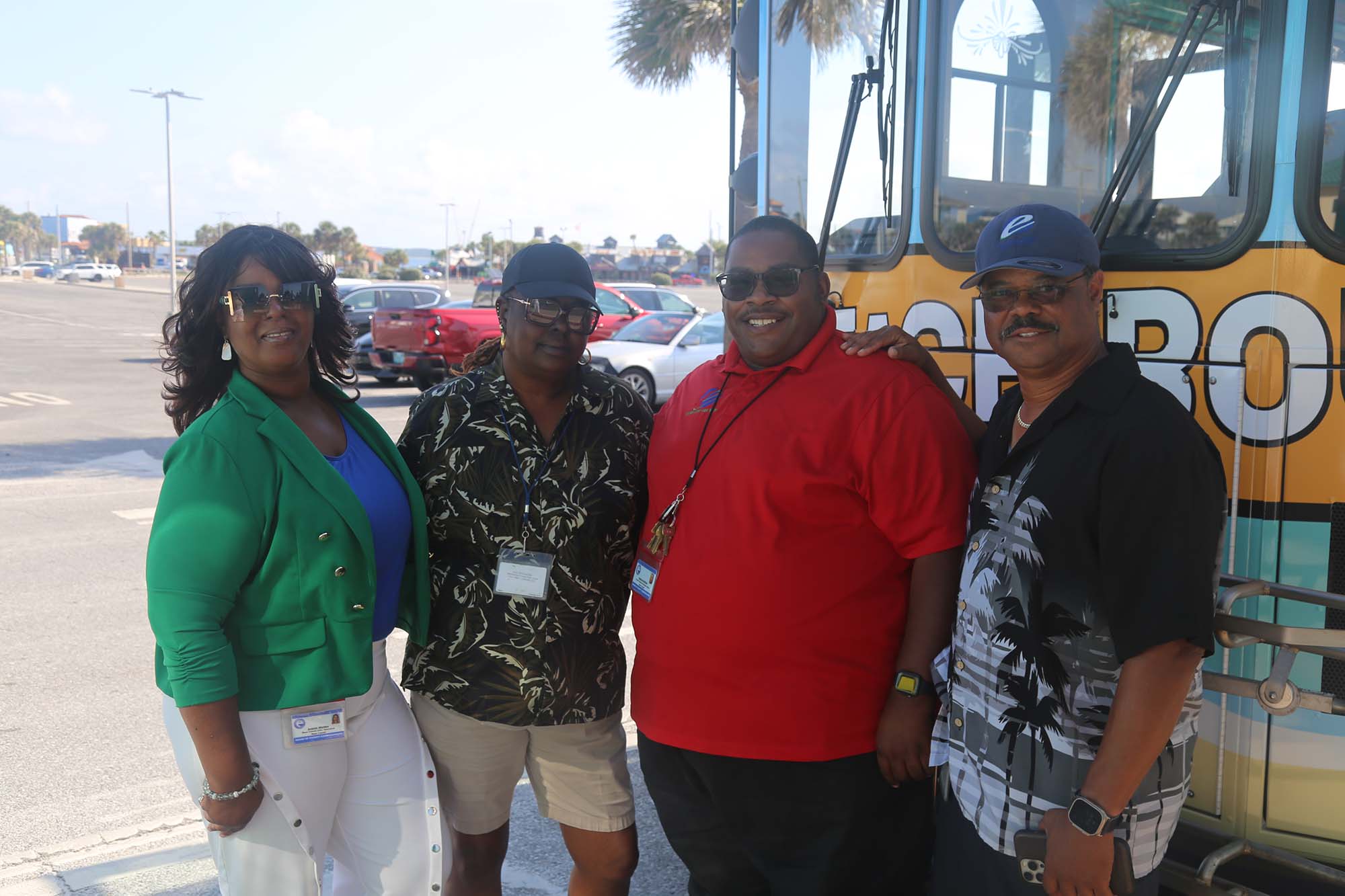 ECAT staff at the Pensacola Beach Island Trolley ribbon cutting ECAT staff at the Pensacola Beach Island Trolley ribbon cutting