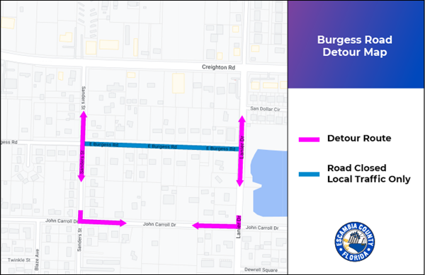 ECED_Burgess Road Detour Map Burgess Road Detour Map