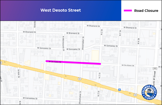 West Desoto Street Detour Map