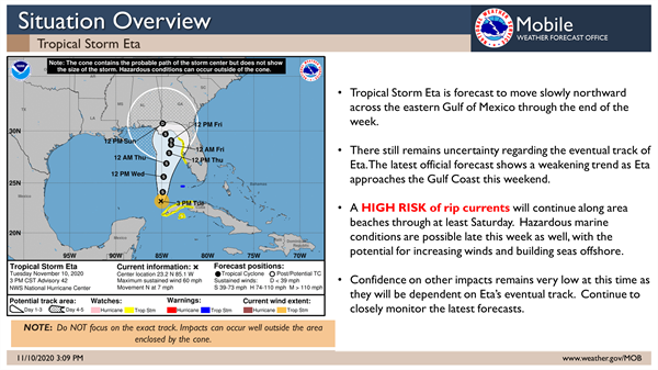 Eta update from NWS graphic Eta update from NWS graphic