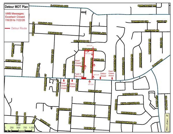 Excelsior detour map Excelsior detour map