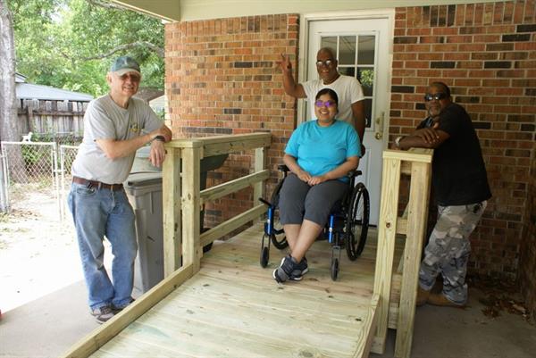 family with completed ramp family with completed ramp