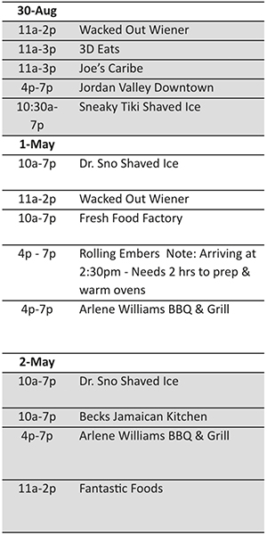 food truck schedule food truck schedule