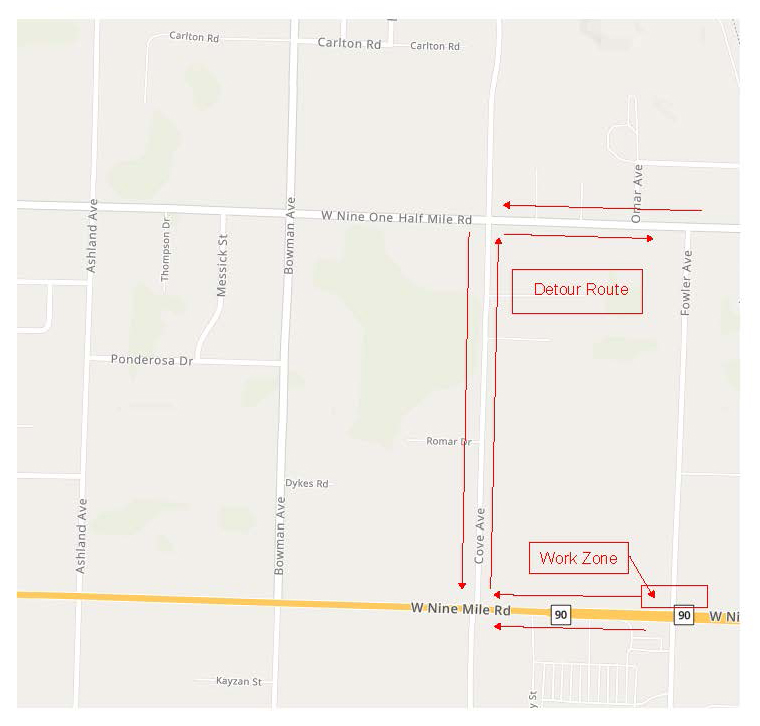 Fowler Ave. Detour Map 