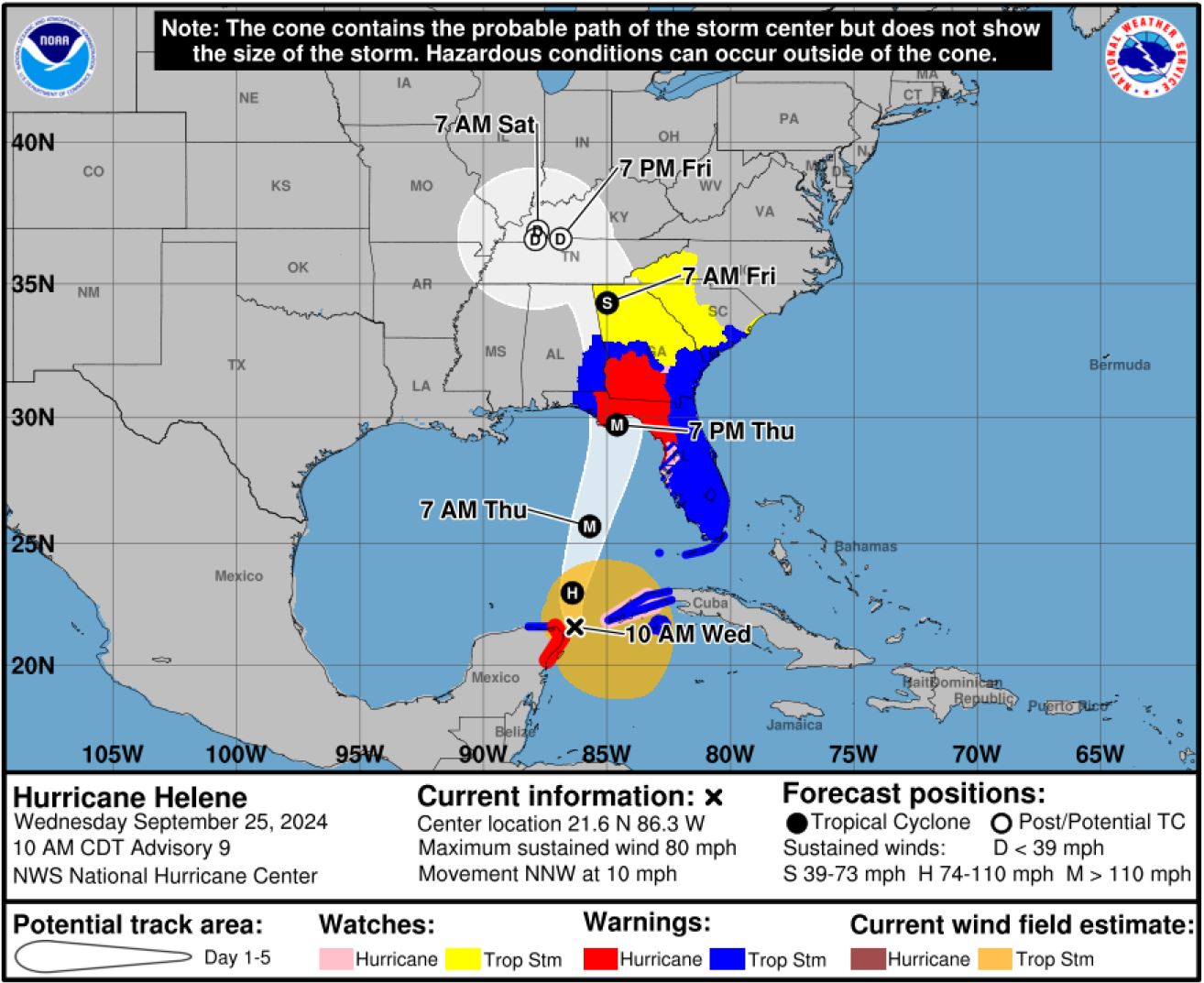 Hurricane Helene Path