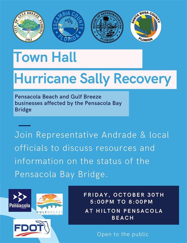 Hurricane Sally Town Hall with logos