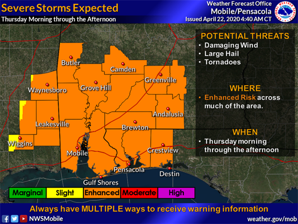 Severe Weather Update for Thursday April 23 Severe Weather Update for Thursday April 23