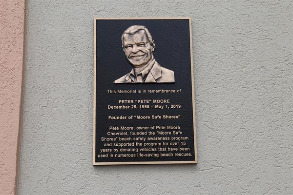Pete Moore Dedication Ceremony Plaque Pete Moore Dedication Ceremony Plaque