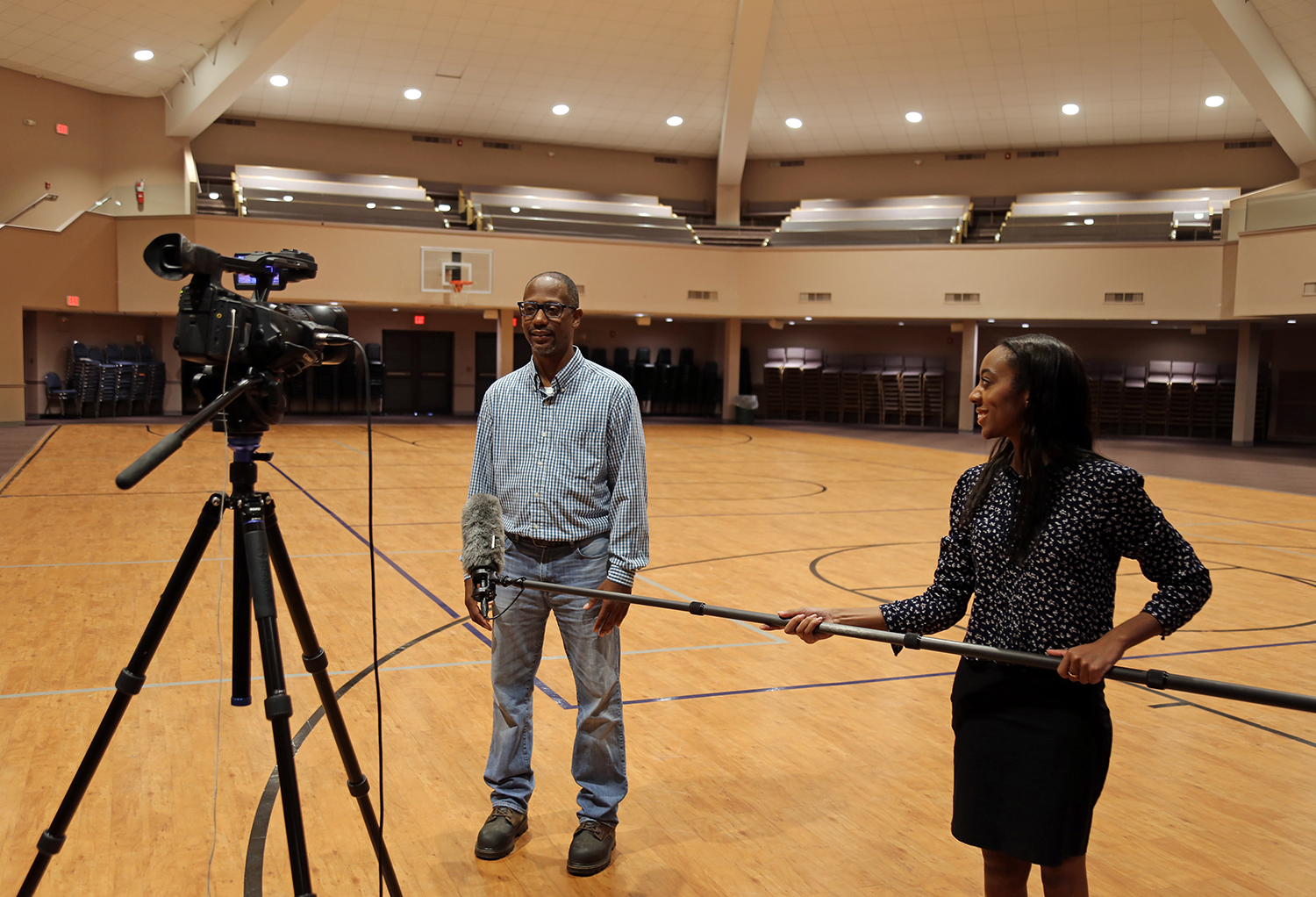 Mischel Johnson Youth Worker with Commissioner May 