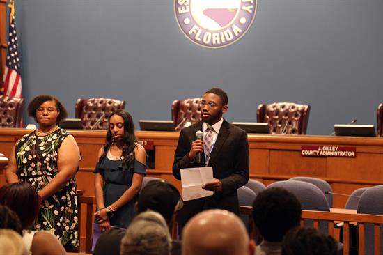 Summer 2019 Youth Employment Program participants Hillary Lewis, Mischel Johnson and Michael Thompson. Summer 2019 Youth Employment Program participants Hillary Lewis, Mischel Johnson and Michael Thompson.