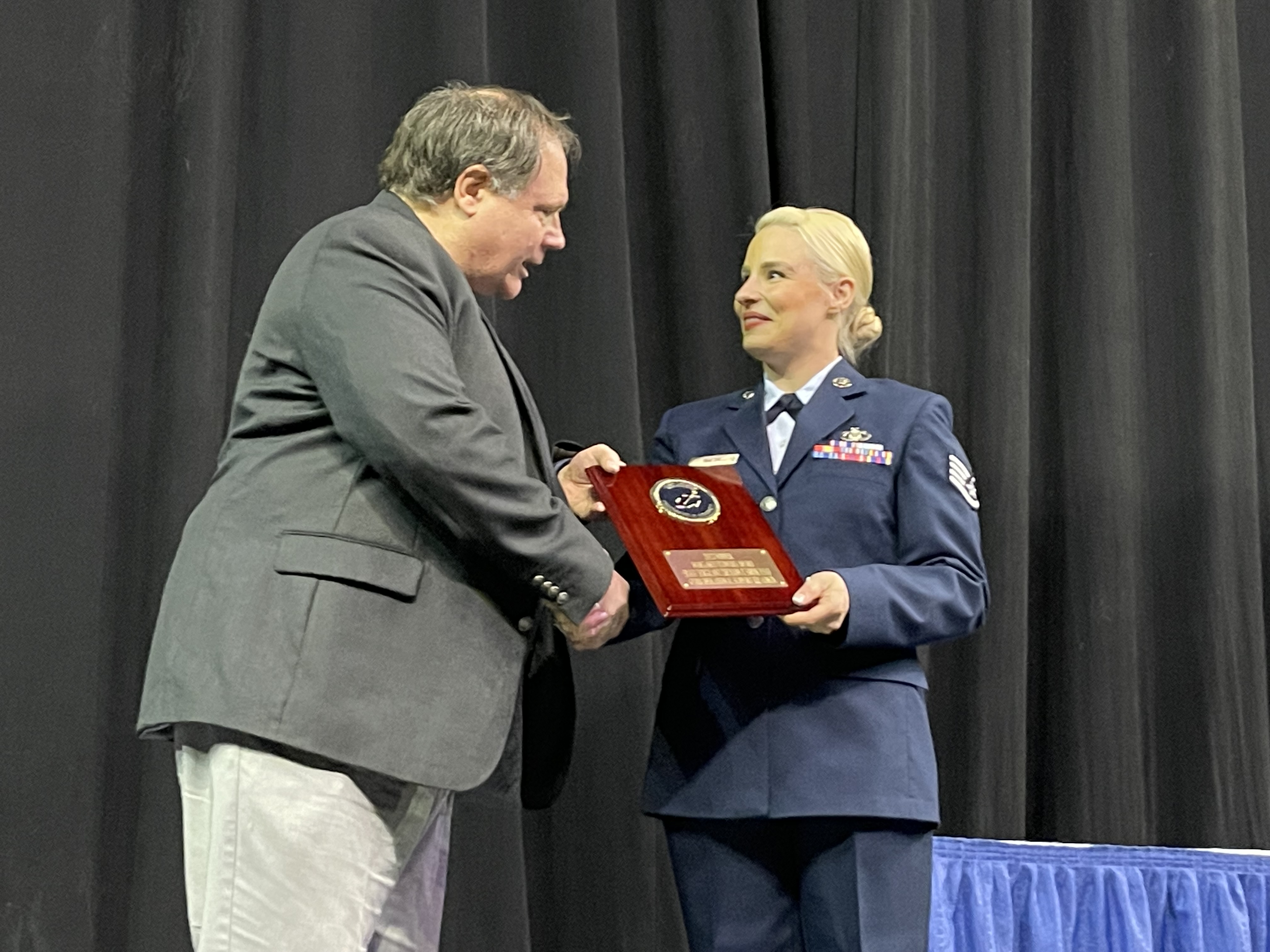 Staff Sergeant Cheyann Smith receives the 2023 Margaret Flowers Award