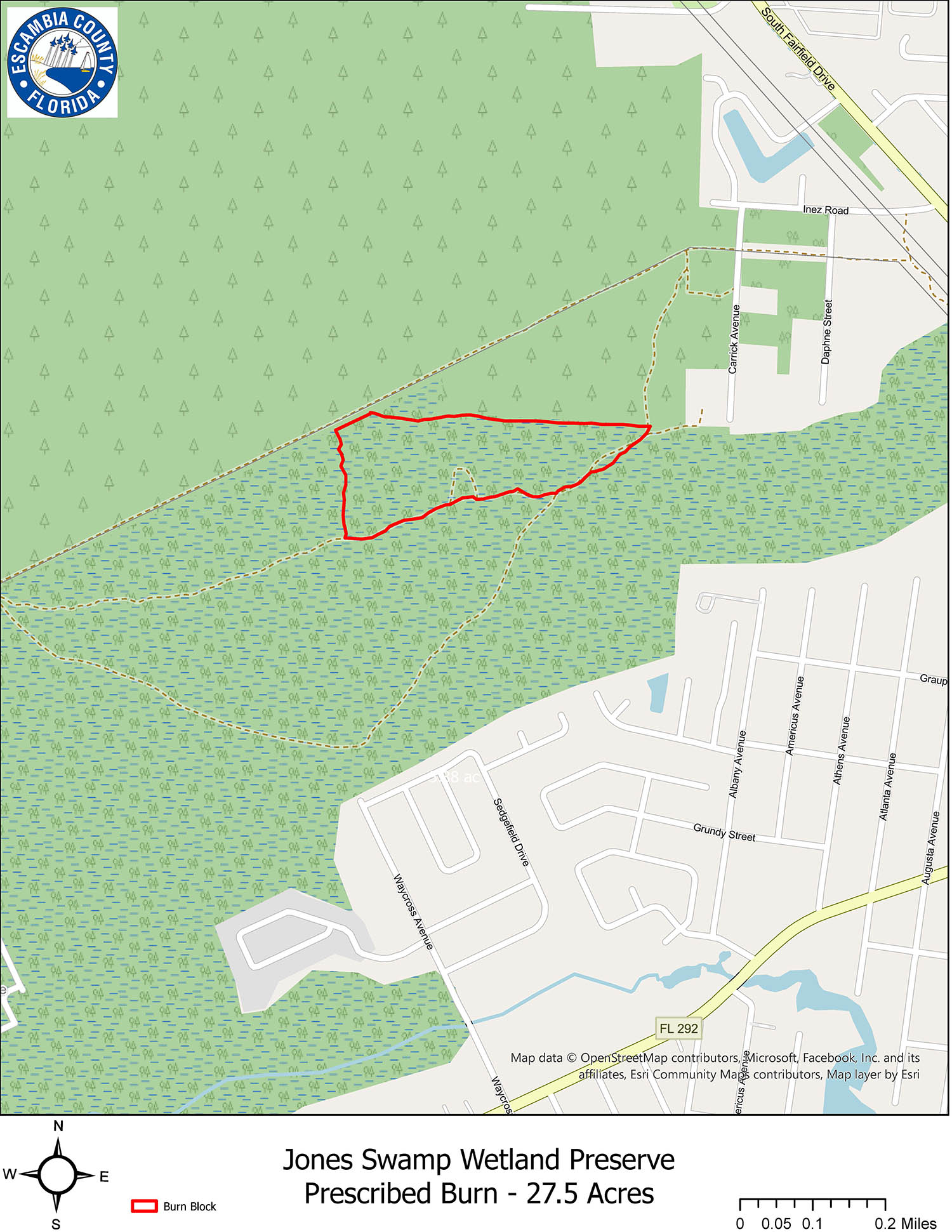 Jones Swamp Burn Map