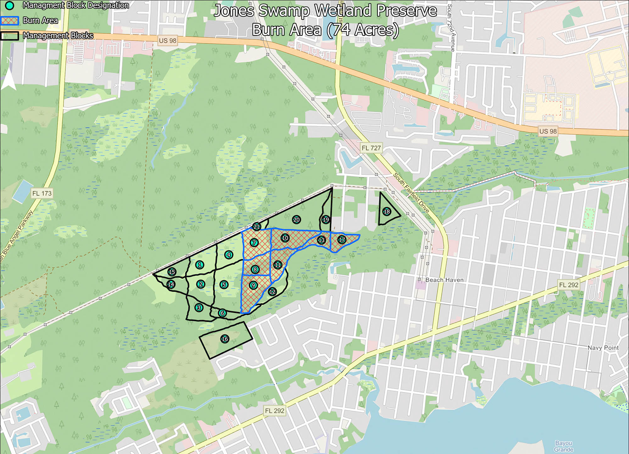 Jones Swamp Prescribed Burn Location Map Jones Swamp Prescribed Burn Location Map