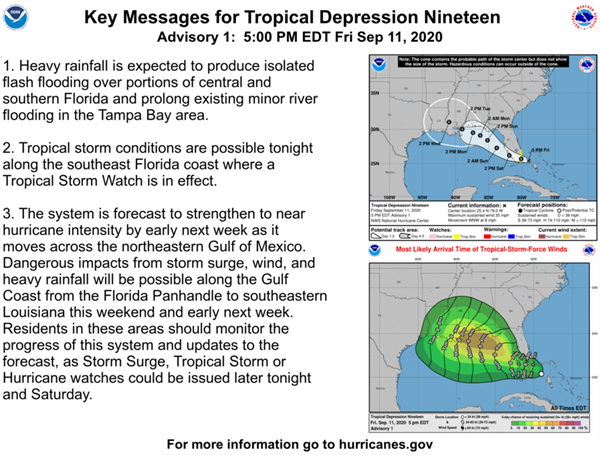 key messages for tropical depression 19 key messages for tropical depression 19