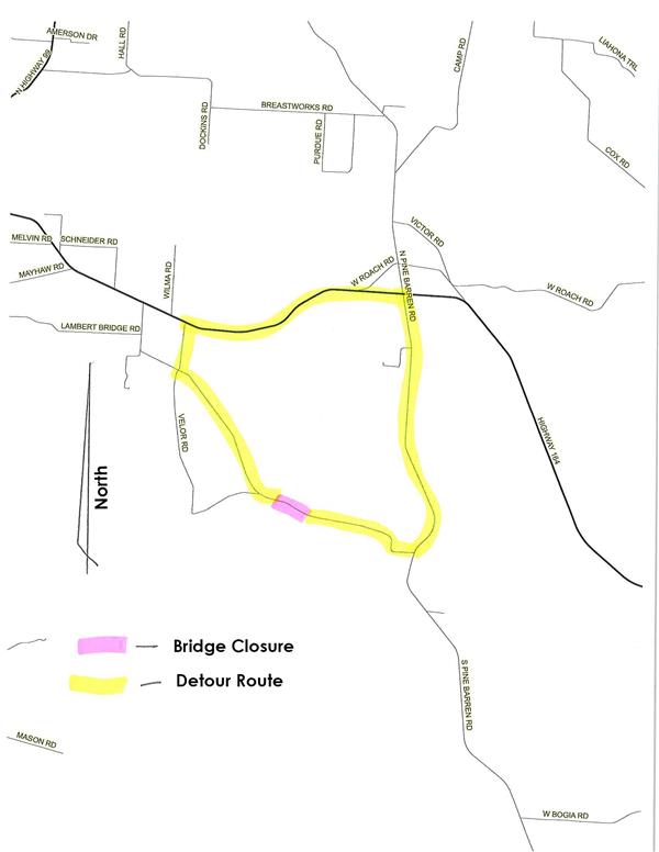 Lambert Bridge Road_Bridge Rehab_detour map