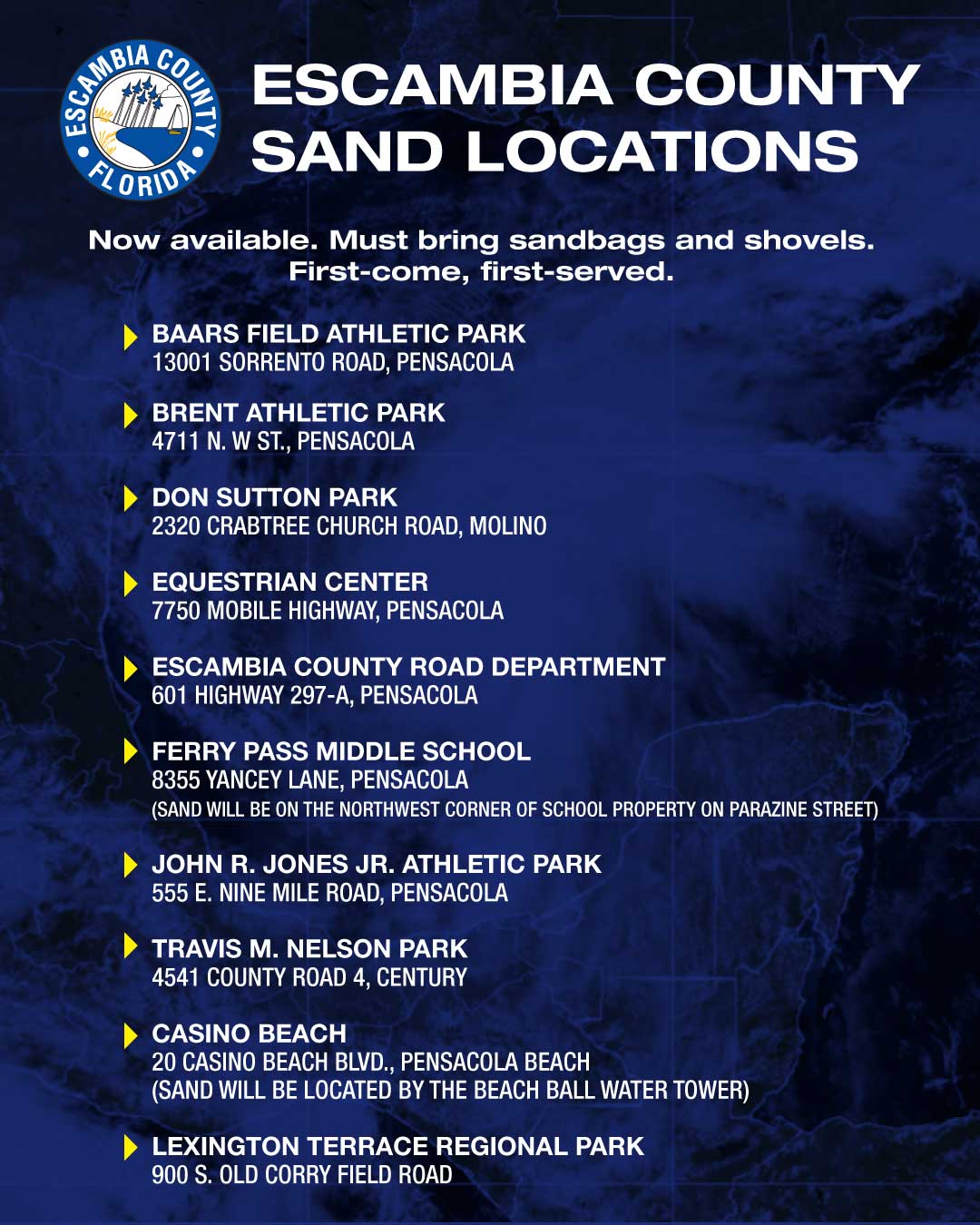 Hurricane Isaias Sand Locations