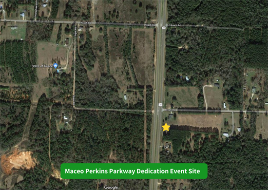 Maceo Perkins Parkway Dedication Site Map 