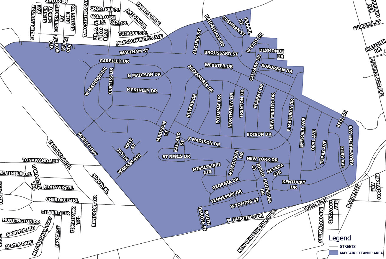 Mayfair Cleanup Map