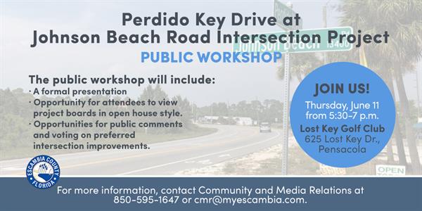 Perdido Key Drive at Johnson Beach Road Public Workshop Flyer