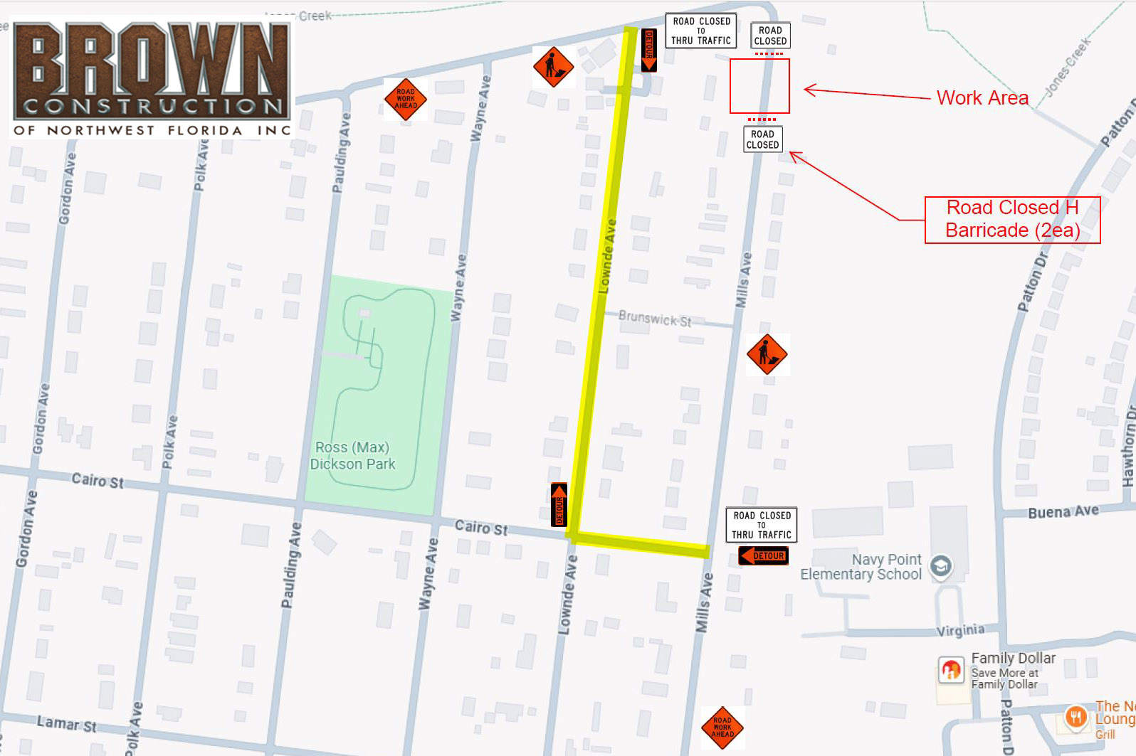 Mills Avenue Work Map