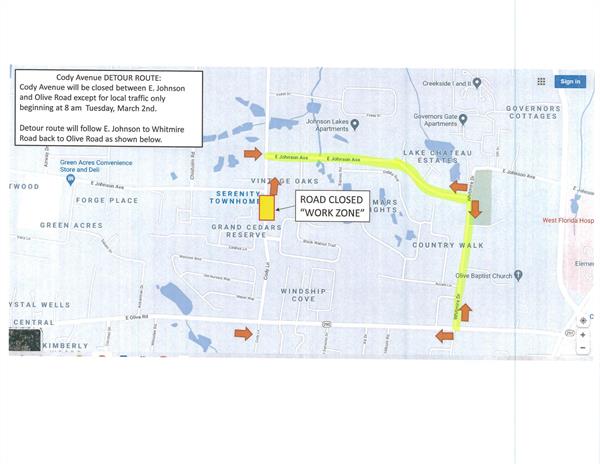 MOT PLAN_Cody Ave detour route map MOT PLAN_Cody Ave detour route map