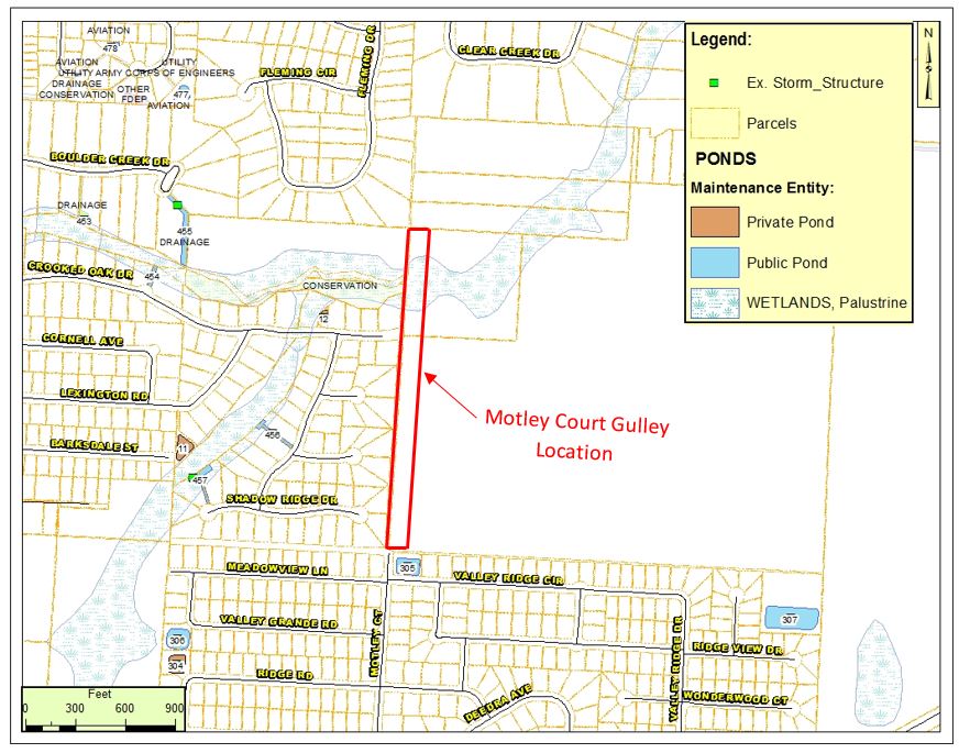 Motley Court Gulley Improvements Map