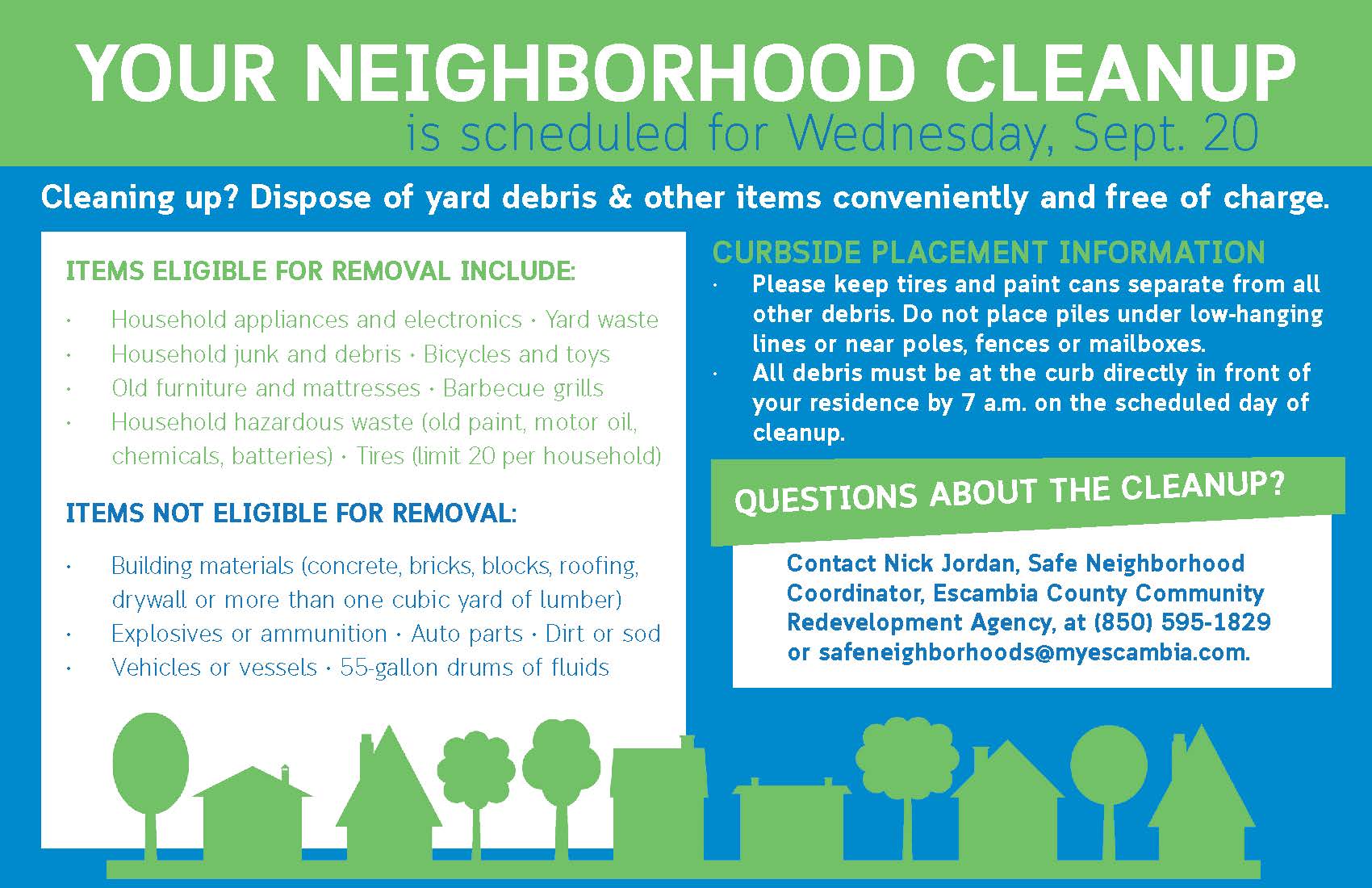 Myrtle Grove Southeast Neighborhood Cleanup Flyer Page 1