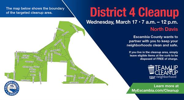Flyer for North Davis district 4 Cleanup March 17