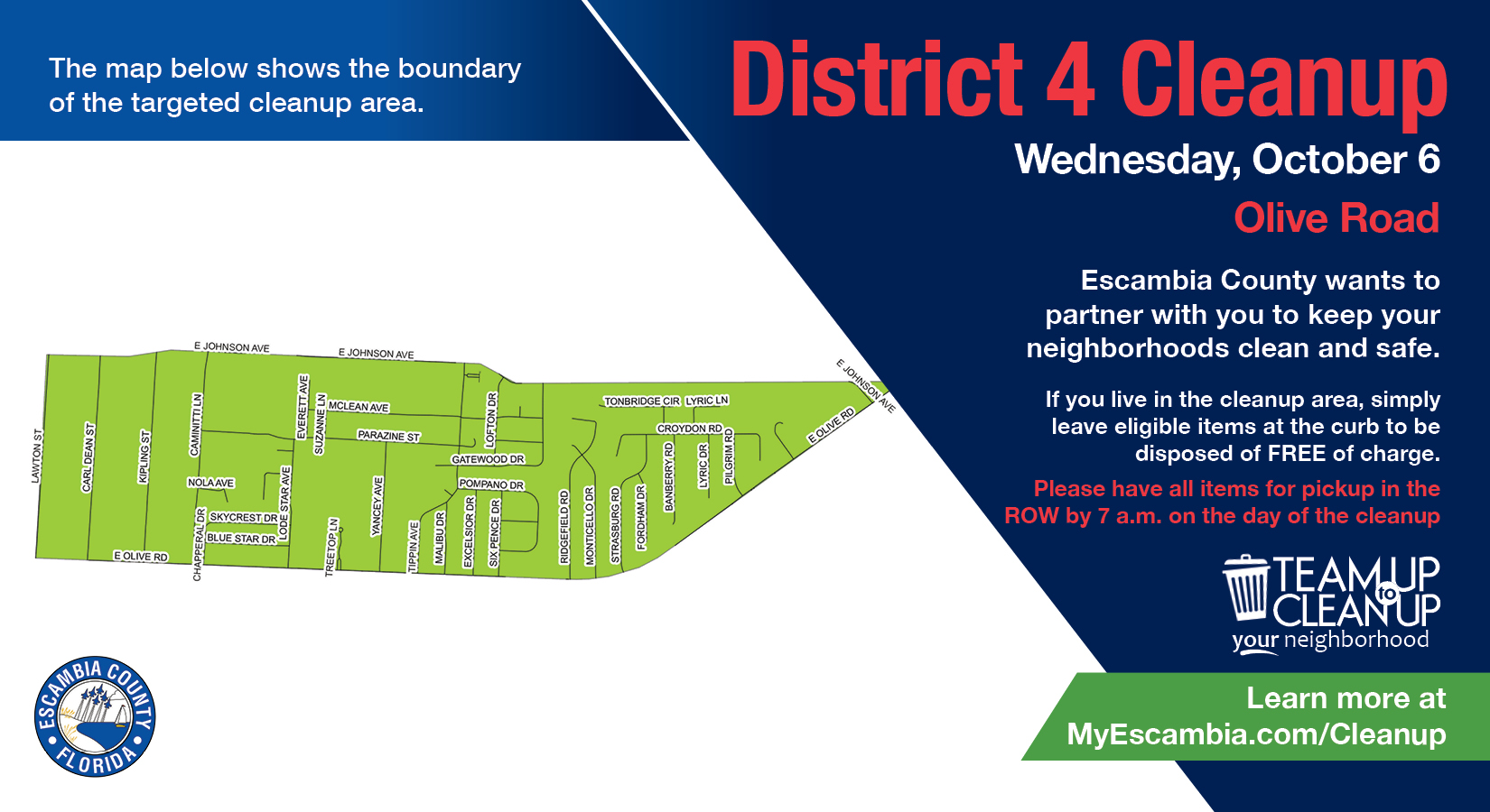 District 4 Olive Road Neighborhood Cleanup