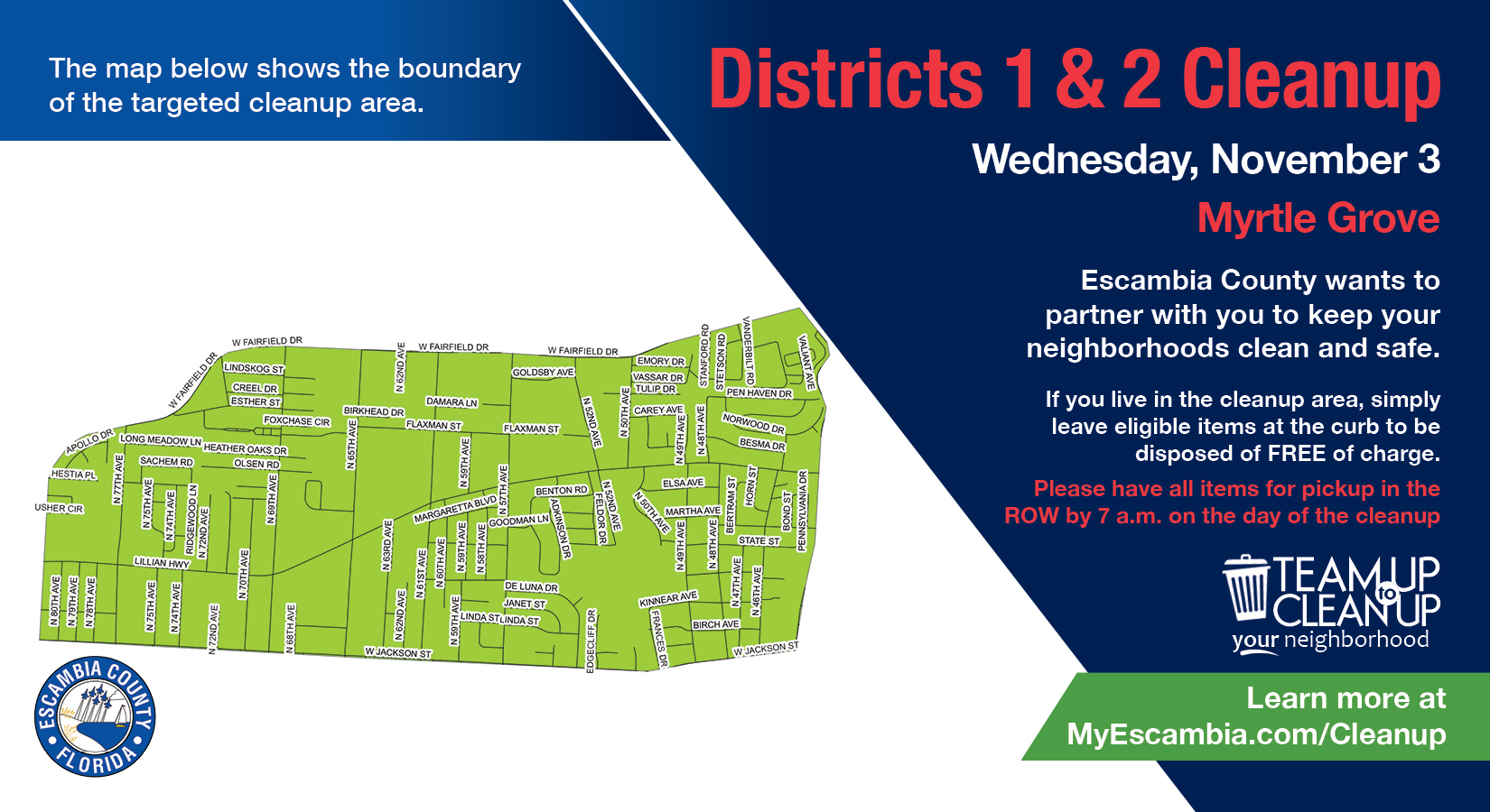 Districts 1 and 2 Myrtle Grove Cleanup