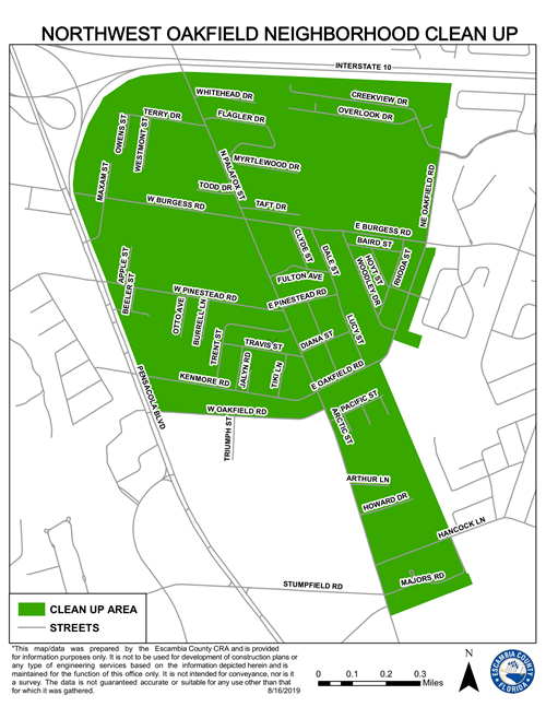 Northwest Oakfield Neighborhood Cleanup Map