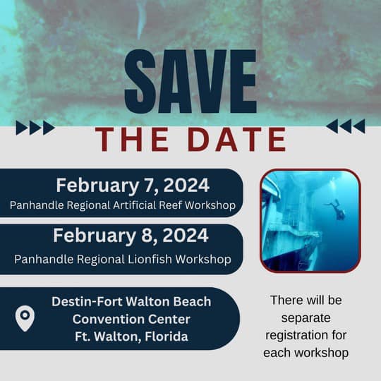Northwest Florida Regional Artificial Reef and Lionfish Workshops Graphic