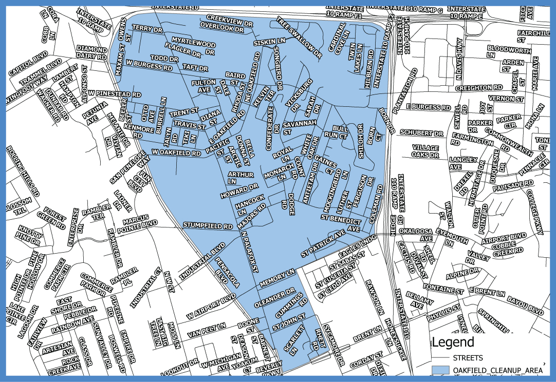 Oakfield Neighborhood Cleanup Map