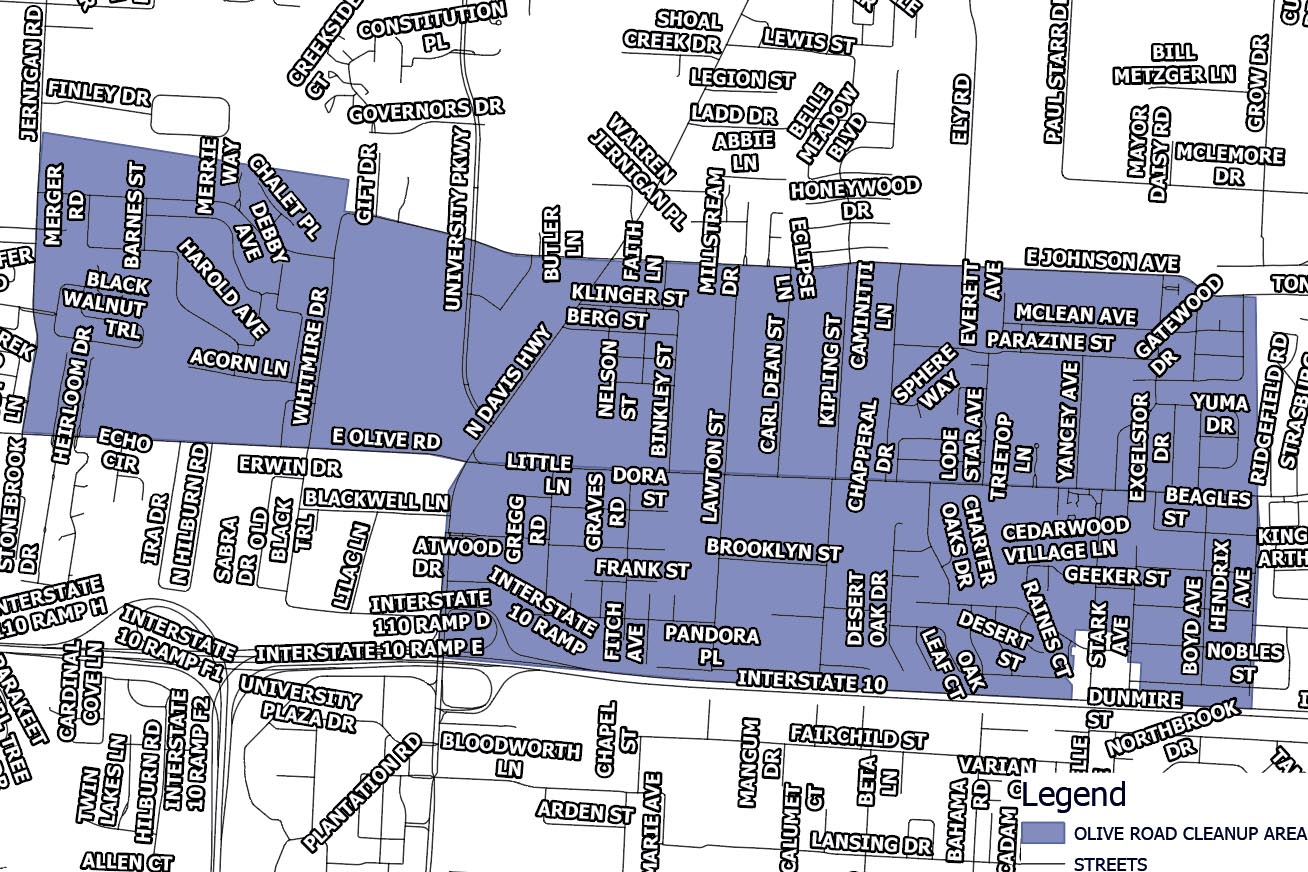 Olive Road Cleanup Map