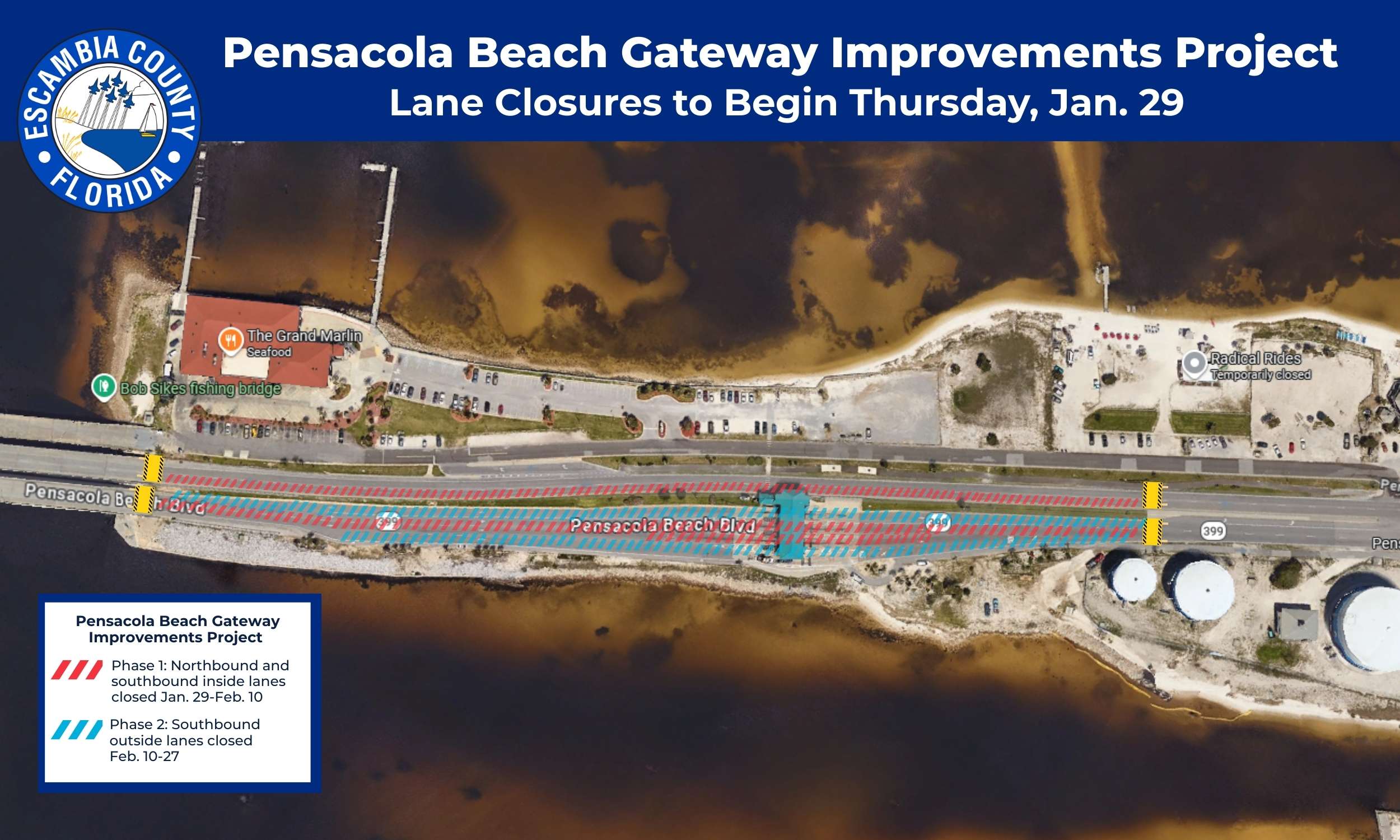 Pensacola Beach Gateway Improvements Project Map