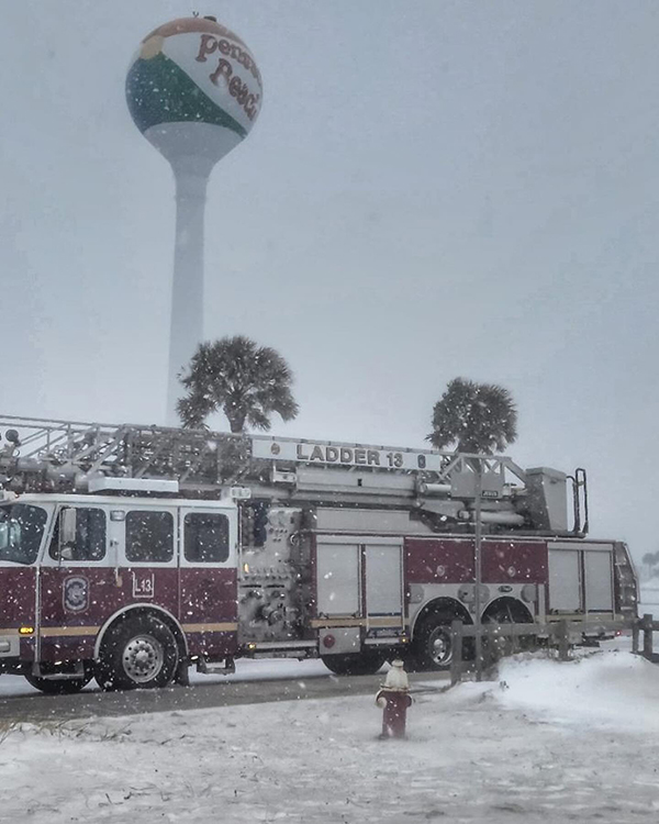 Public Safety vehicles in snow