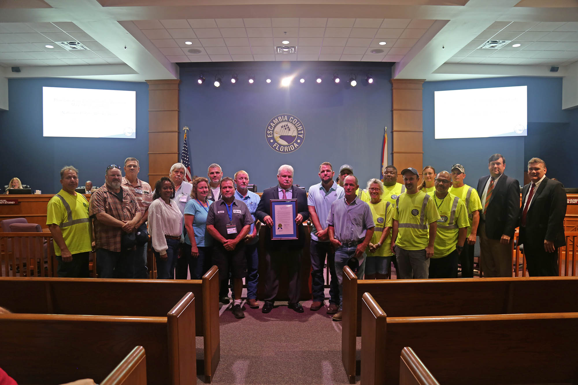 The Public Works Department accepted a proclamation during the May 20 BCC meeting.